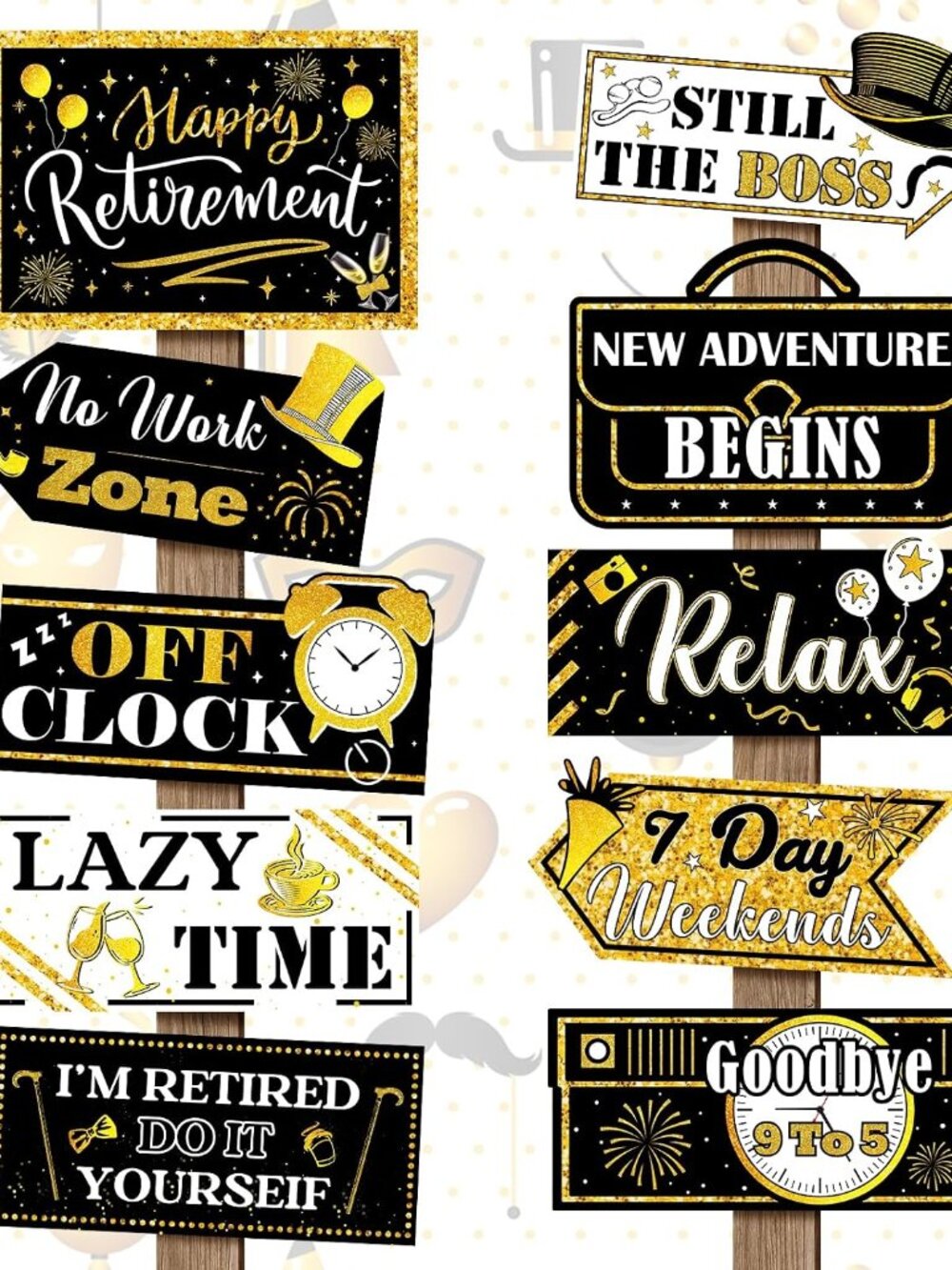 Retirement Party Decorations 20 Pieces Happy Retirement Party Signs for Black an